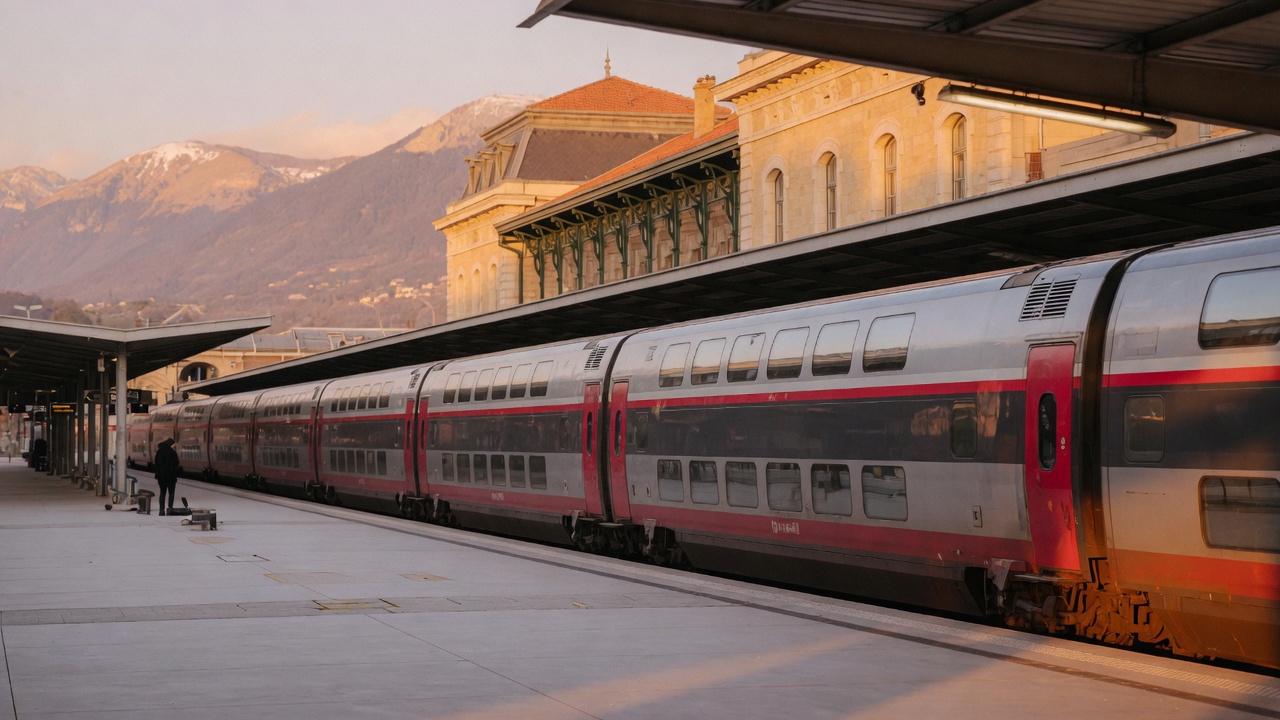 High-speed train at a platform